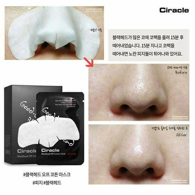 Miếng Đẩy Mụn Đầu Đen Ciracle Goodbye Blackhead Off Cotton Mask 5ml