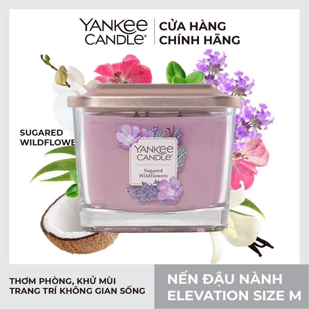 Nến Ly vuông Elevation nến thơm Yankee Candle (Size M 347g)