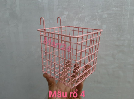 giỏ cài lưới sắt. giỏ treo khung sắt trang trí