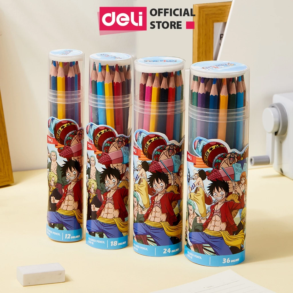 Bút Chì Màu Dạng Cốc Học Sinh Dễ Thương OnePiece Deli - C119