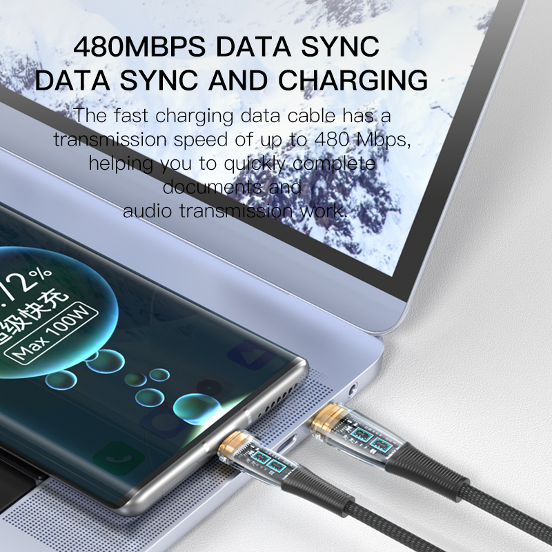 KUULAA USB Type C tp Type C Cable PD 100W for iPad Pro 2021 2020 USB C to USB Type C Cable PD 4.0 for Samsung Xiaomi Redmi USBC to USBC Cable for Laptop MacBook Transparent Cable