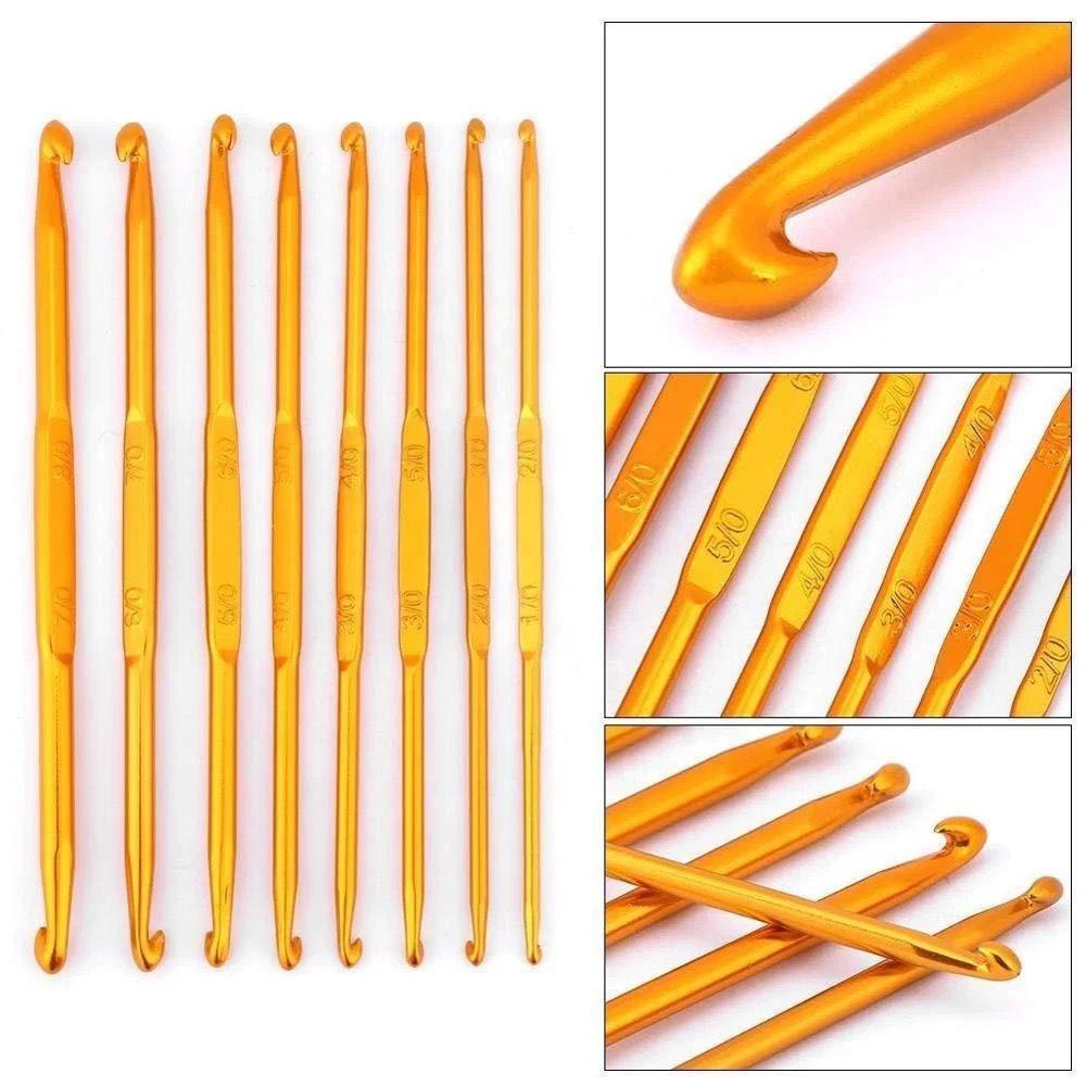 Kim móc nhôm 2 đầu cán vàng lẻ size