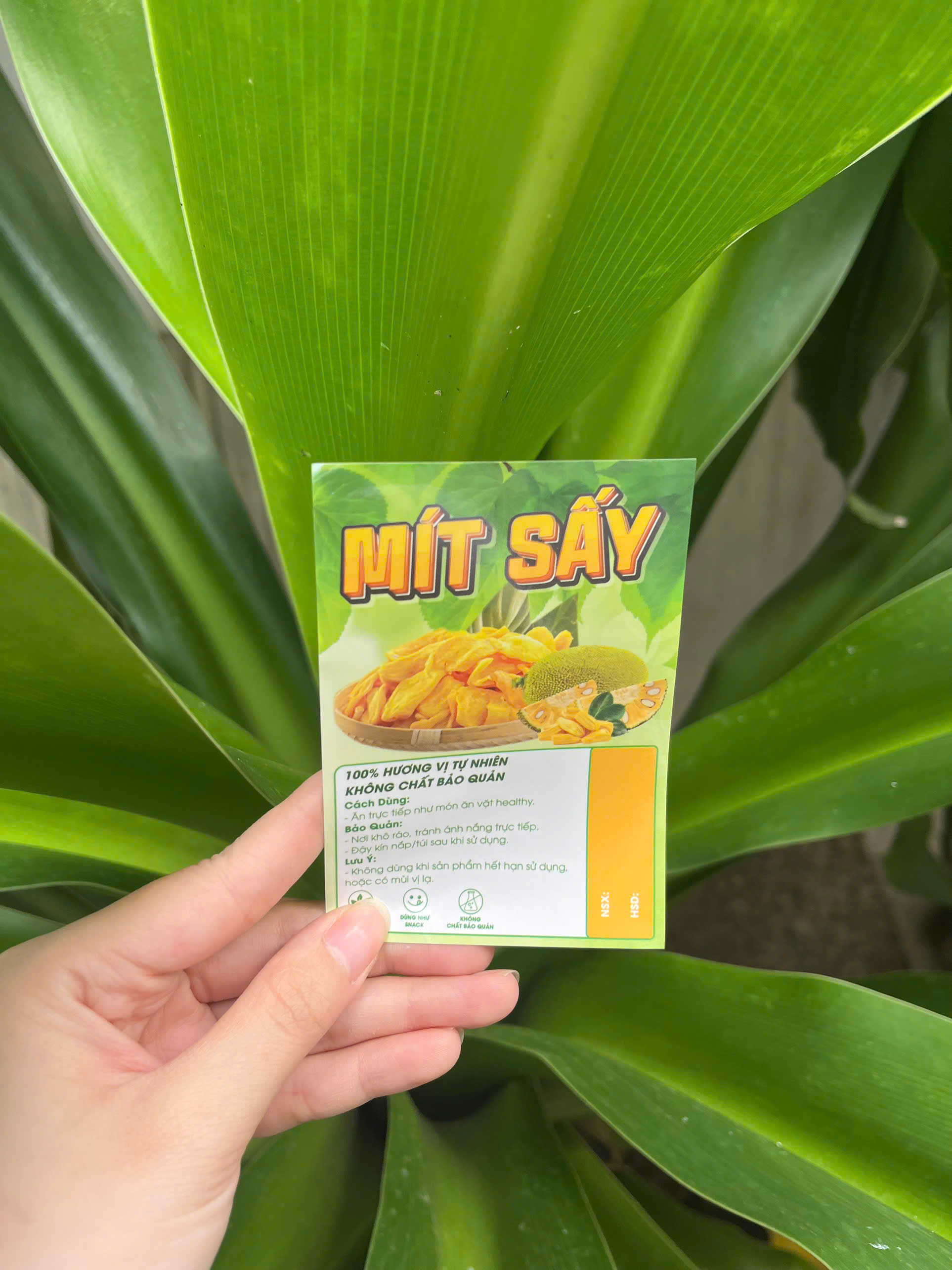50 Tem Dán “Mít sấy” 7x10 cm - Cán Bóng, Dày, Đẹp