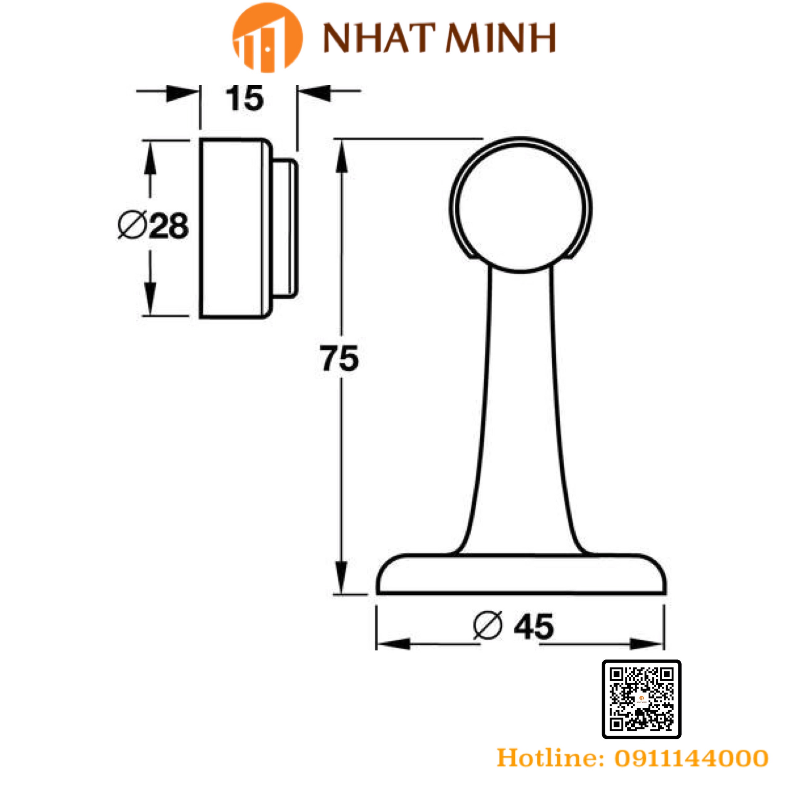 Hít cửa nam châm Hafele 489.70.203