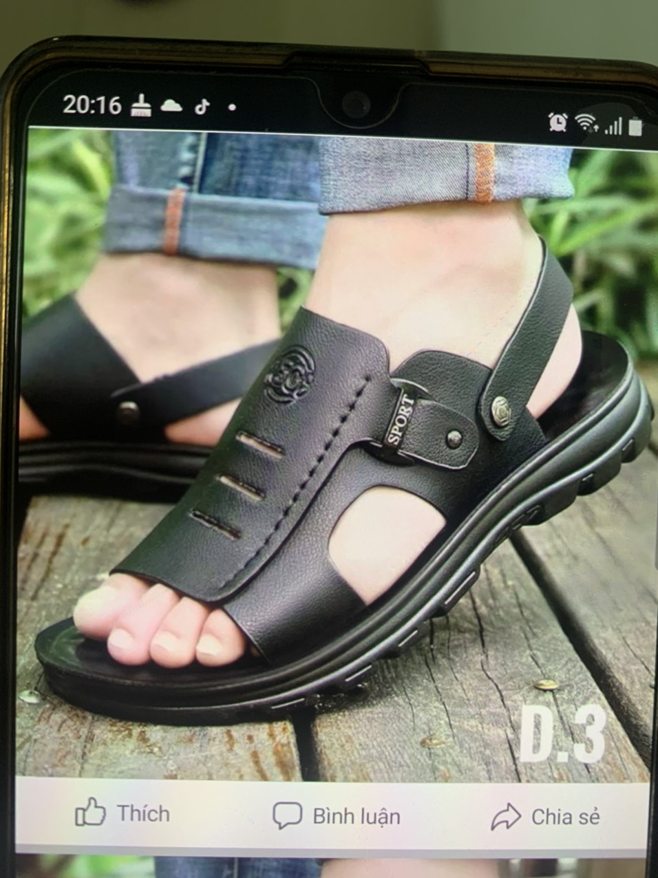 Dép sandal nam da bò cao cấp