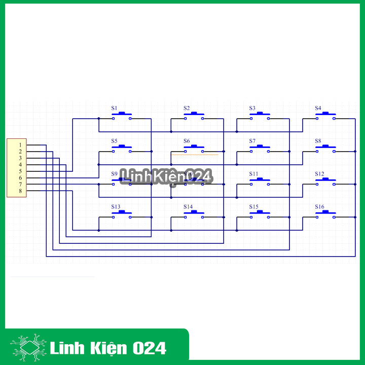 Bàn phím ma trận 4x4 V2 ( Phím Cắm )