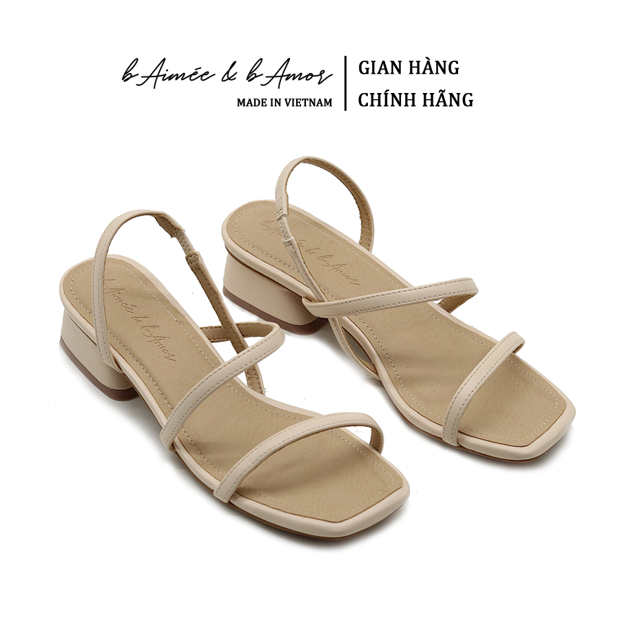 Sandal nữ cao gót 3p Casual Cuban Heels quai mảnh gót vuông thời trang bAimée & bAmor - MS1533