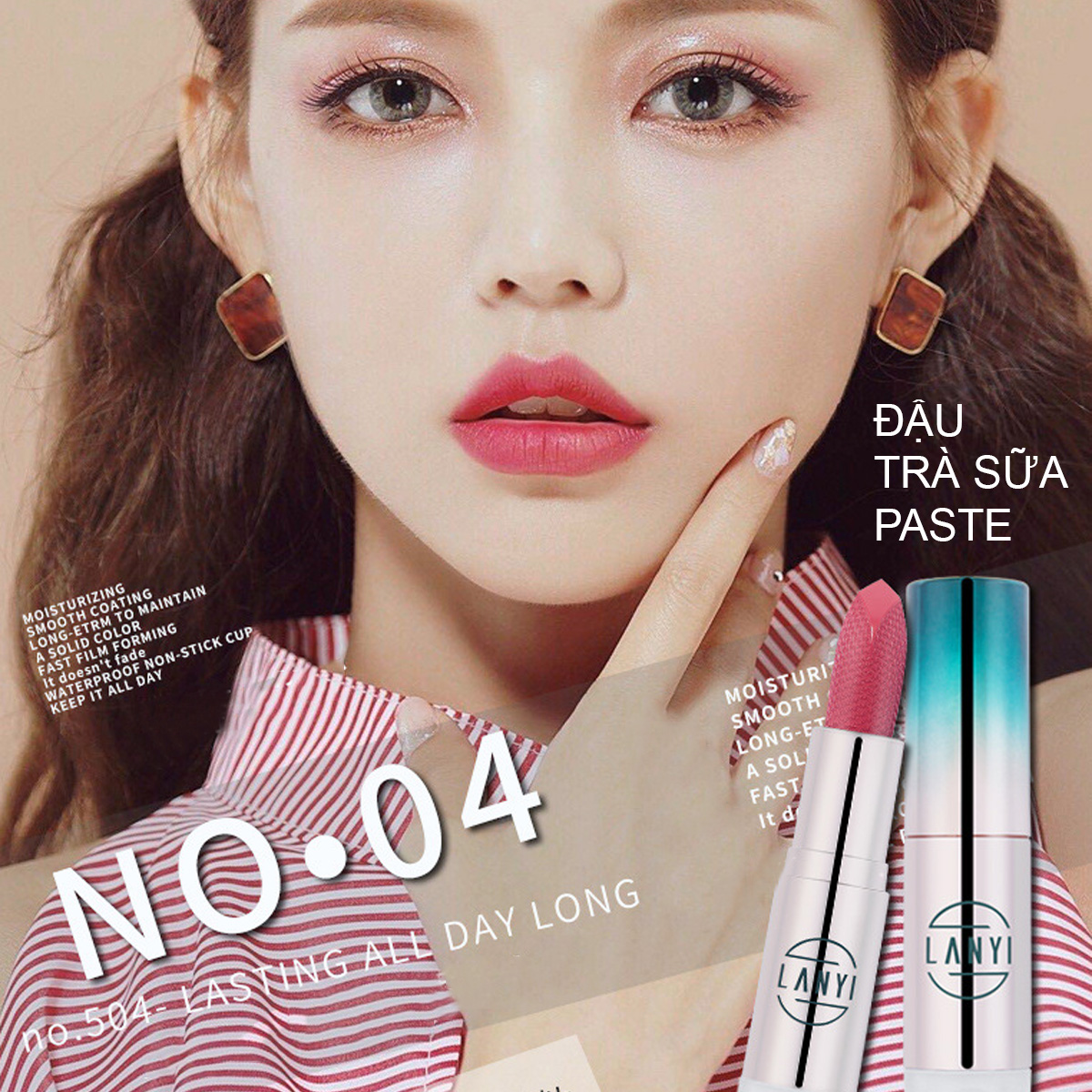 [FREESHIP] Son nội địa trung quốc LANYI 2 In 1 Color Raincoat Lipstick BB13, son lì lâu trôi, giúp làm mềm và giảm thâm môi, có màu đỏ cam nâu hồng cánh sen - BeCa Beauty Accessories