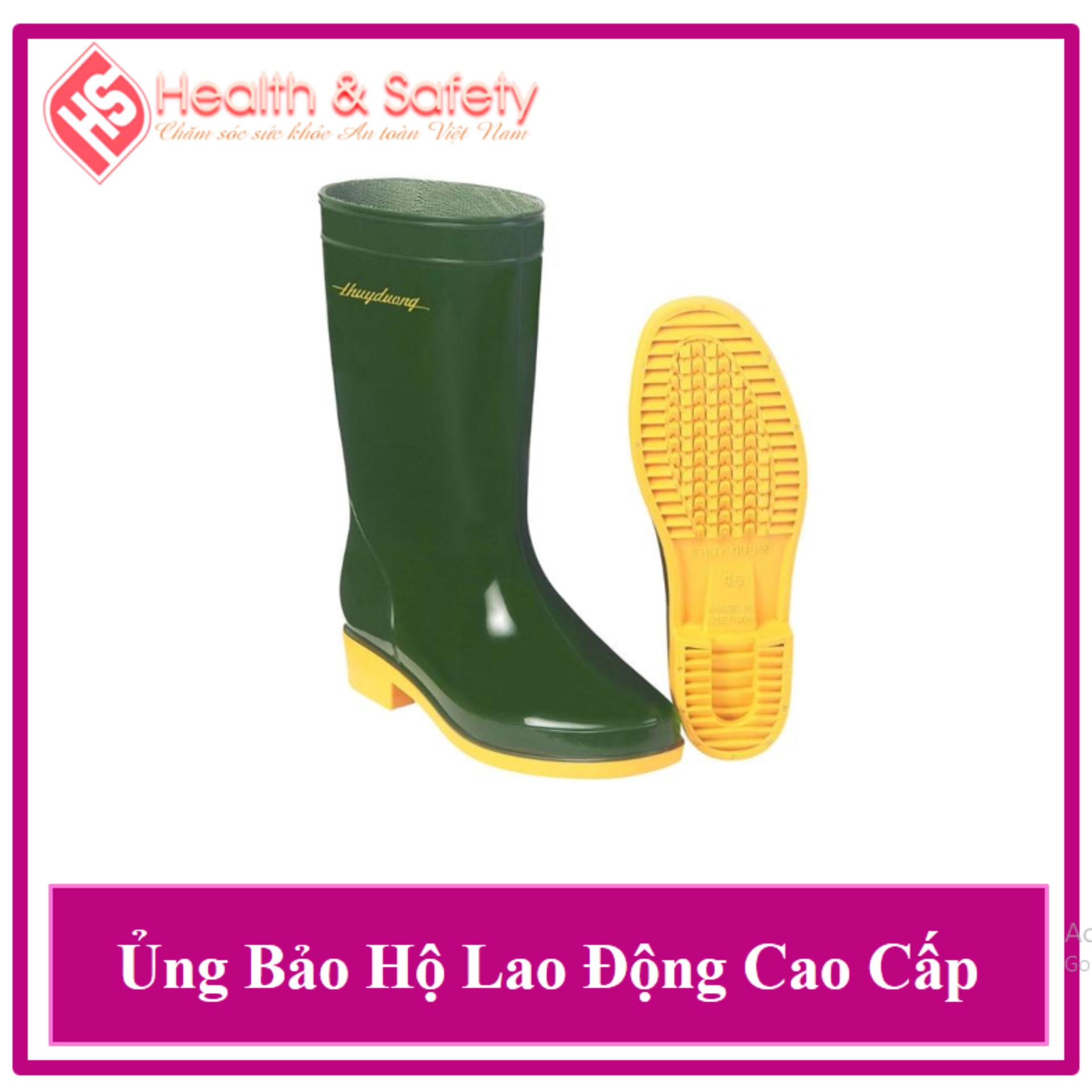 Ủng Bảo Hộ Lao Động Xanh Rêu Vàng - Thùy Dương Safety