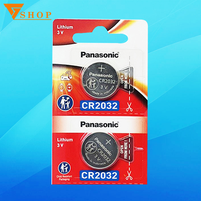 2 viên Pin Cr2032 panasonic 3v, Pin Cmos CR2032