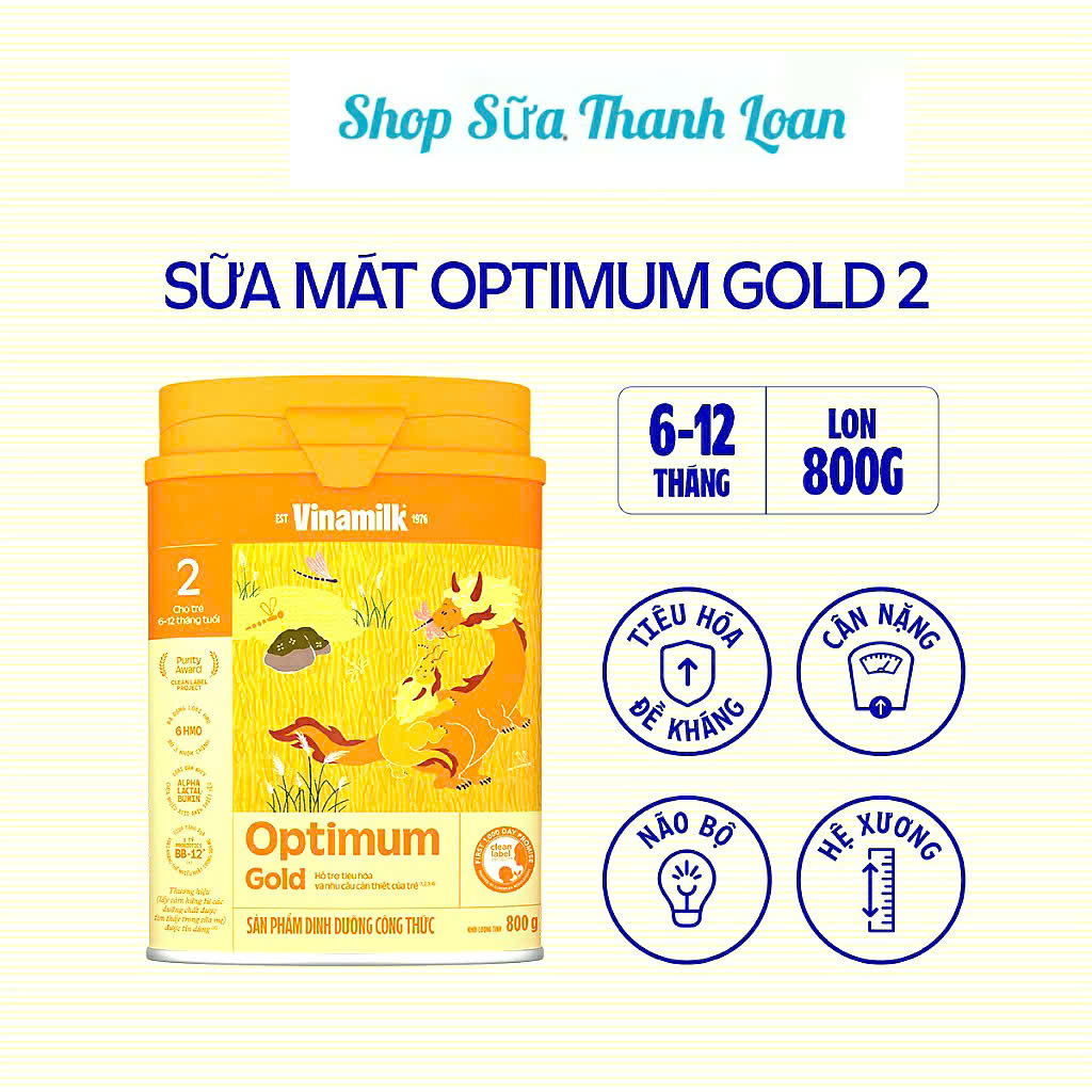 (Có Tích Điểm) SỮA BỘT VINAMILK OPTIMUM GOLD 2 800G.