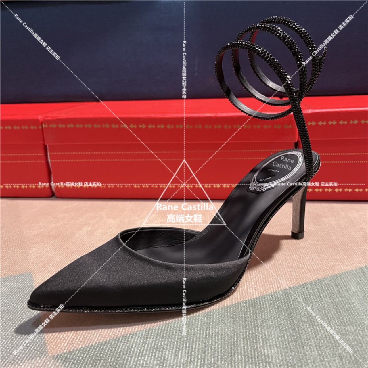 Giày Sandal TDC59 Mũi Nhọn Gót Nhọn Cao 9P