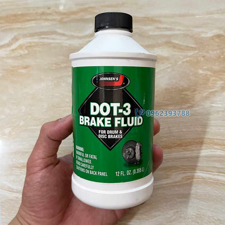 Dầu thắng DOT 3 Brake Fluid Johnsen chai 355ml (dầu phanh DOT3)