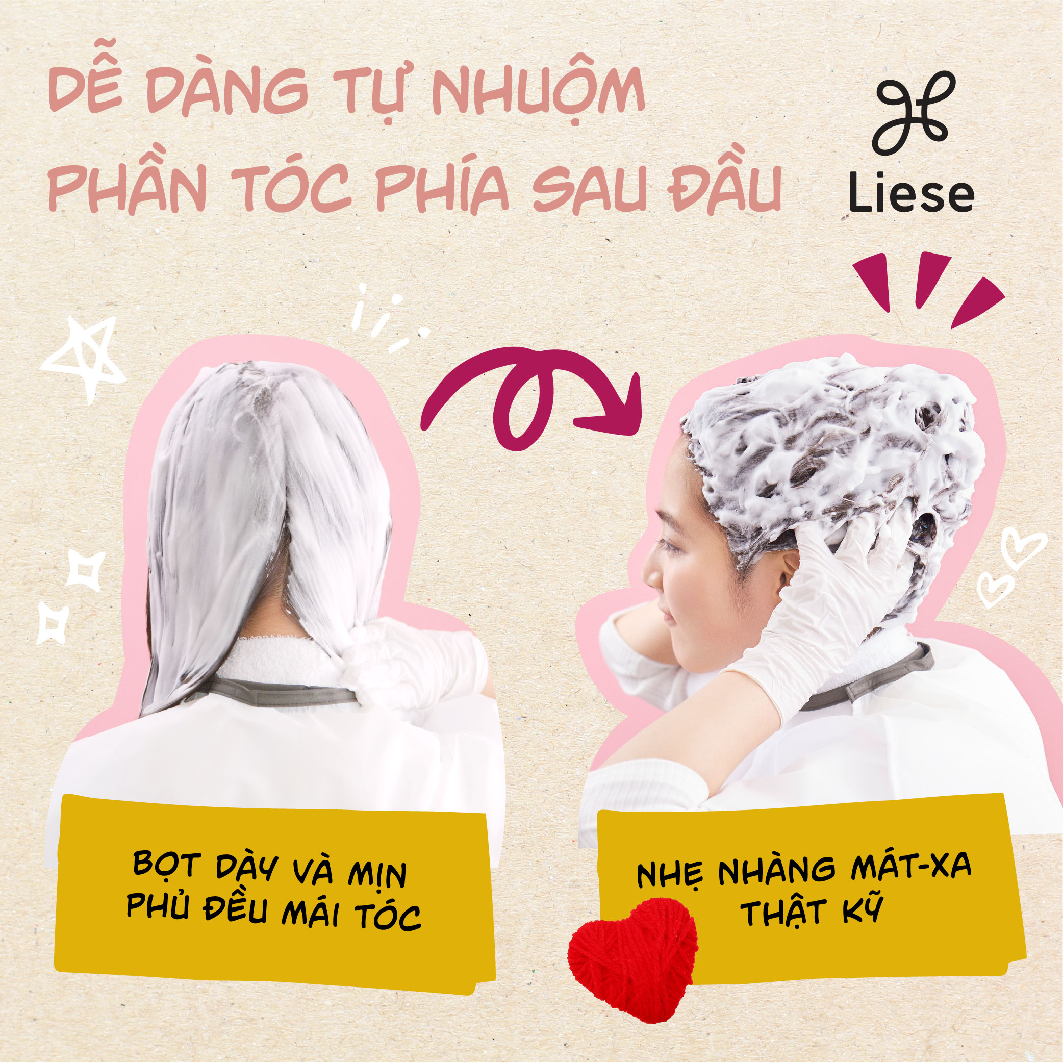 Liese Bọt Kem Nhuộm Tóc Nâu Hạt Dẻ 108ml