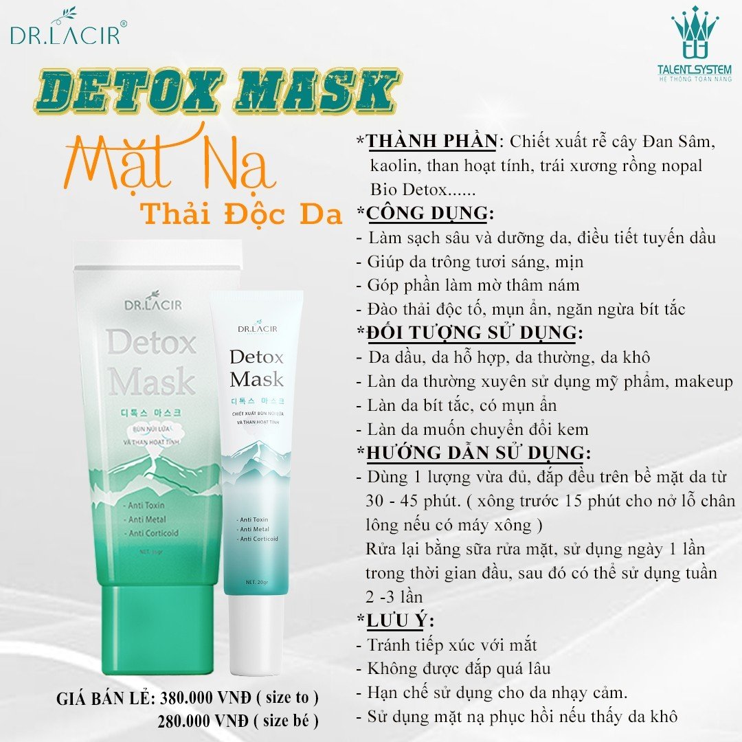Mặt Nạ Thải Độc Dr Lacir - DETOX MASK (20gr & 35gr)