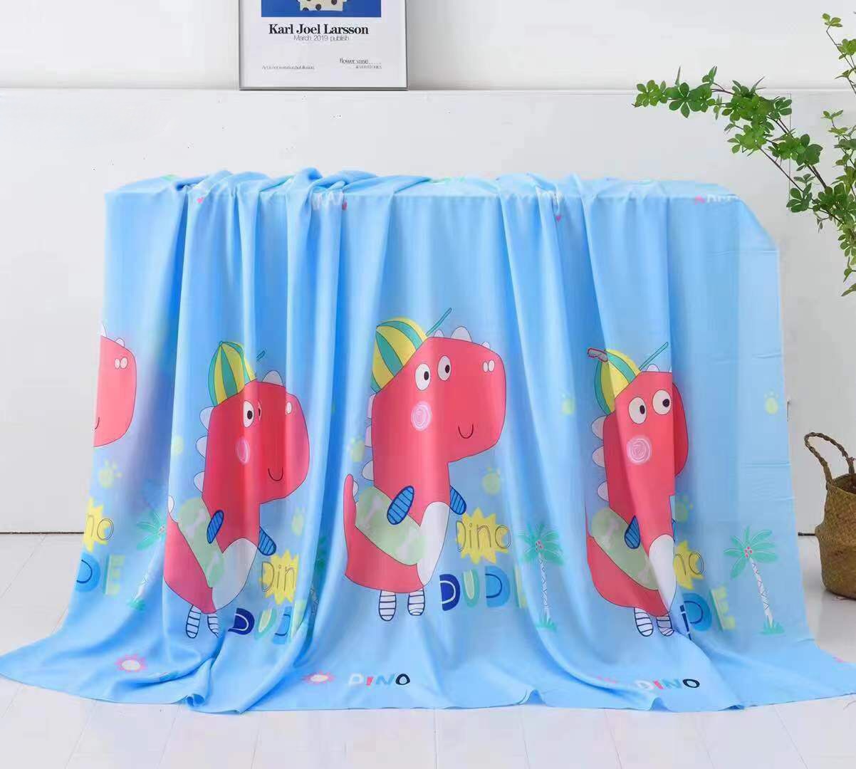Chăn hè thu, chăn hè, mền cotton lụa TELCEL trần bông cho bé 1m2x1m5