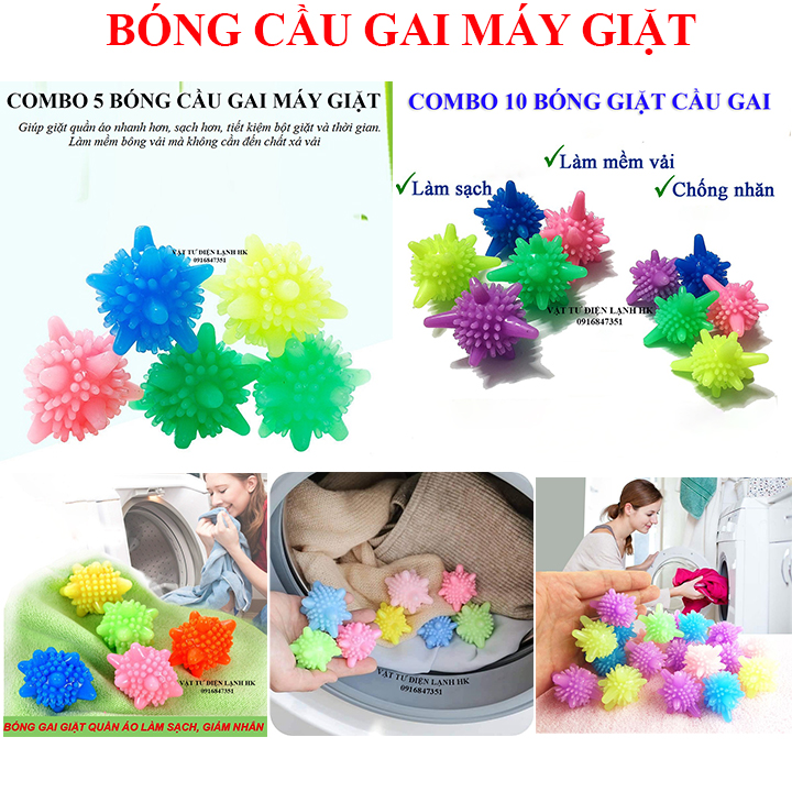 Quả bóng cầu bỏ máy giặt sạch - bóng cầu gai máy giặt - bóng mg - quả gai thả máy giặt