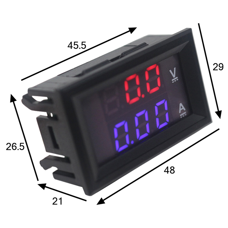 Ampe Kế Vôn Kế Kỹ Thuật Số DC 0-100V 10A 50A 100A Hiển Thị Thời Gian Kép Vôn Kế Hiện Tại Meter Bảng Điều Chỉnh Amp Vôn Kế