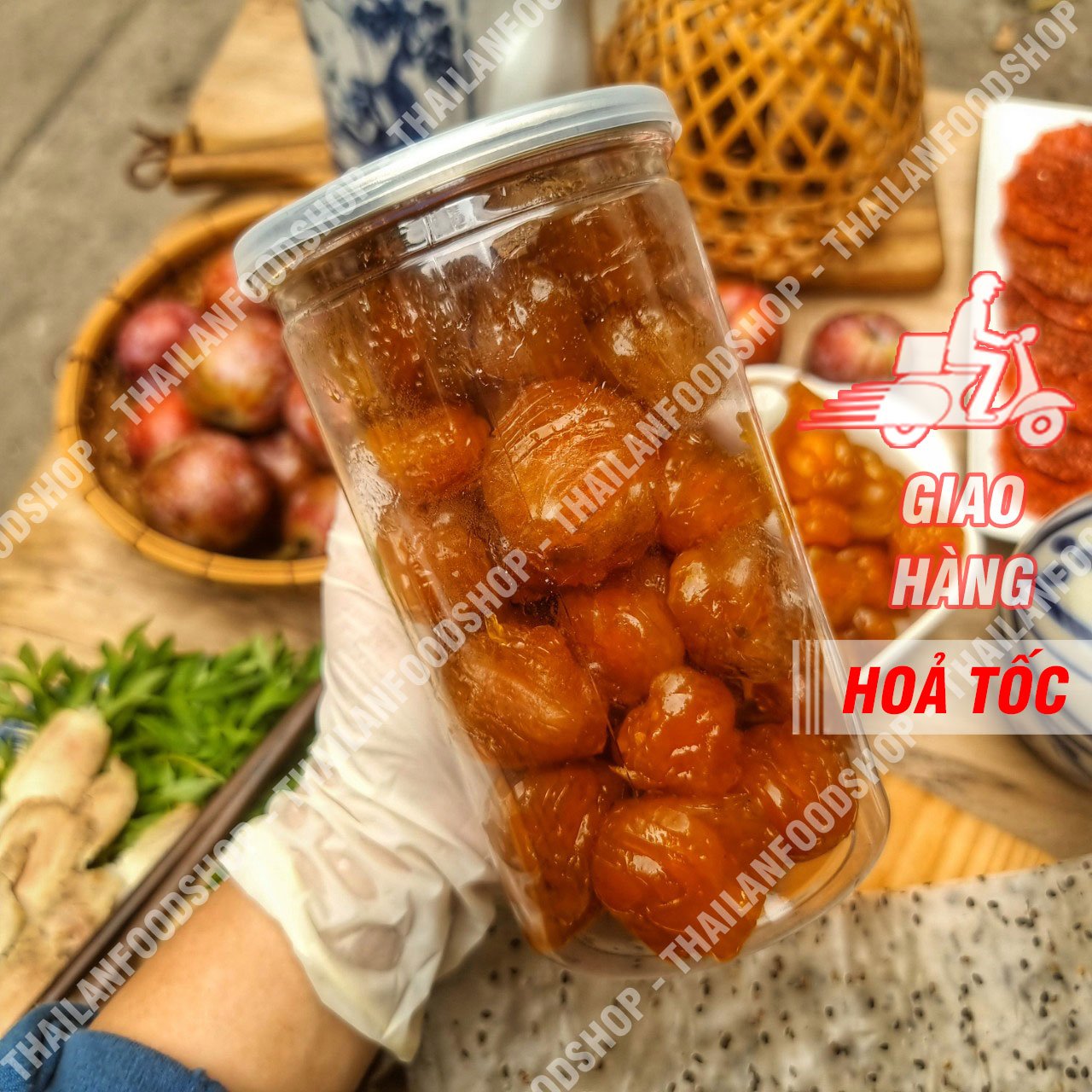 Mận khía rim chua ngọt/ lắc muối ớt lon 500gr