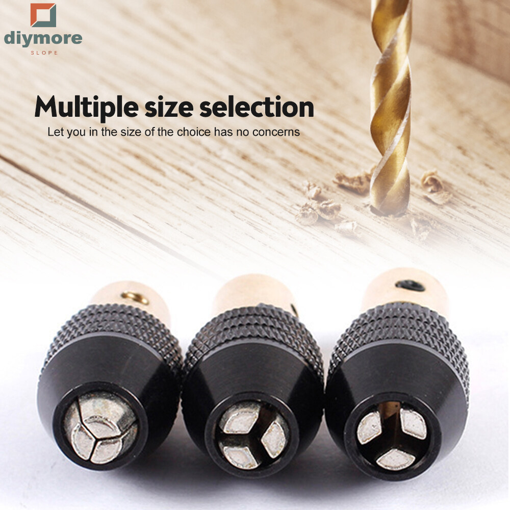 Ziqqucu Mini 0.5-3mm Drill Chuck Adapter Bit Clamp Socket Set Micro Collet Chuck Brass Tools for Woodworking