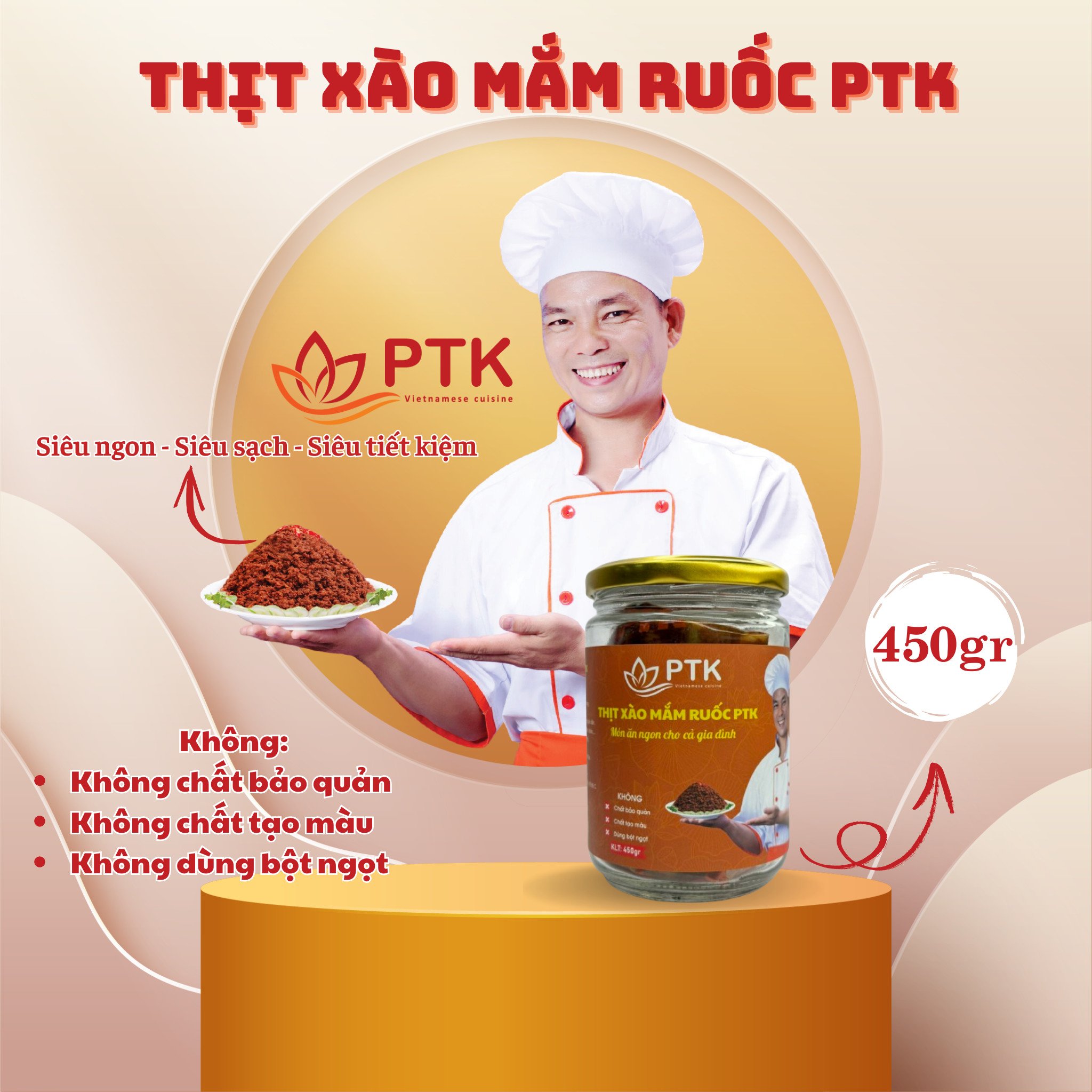 Thịt xào mắm ruốc ptk lọ thủy tinh 450gr