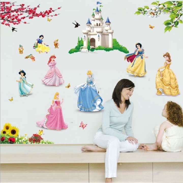 [HCM]Decal dán tường hình công chúa cho bé