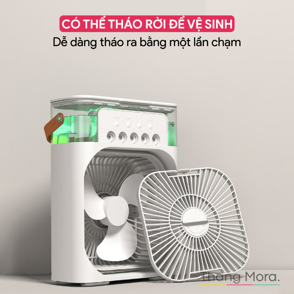 Quạt hơi nước mini để bàn quạt gió làm mát tạo ẩm Quạt điều hòa hơi nước dung tích 600ml làm mát bằng đá nhanh hơn nhiều