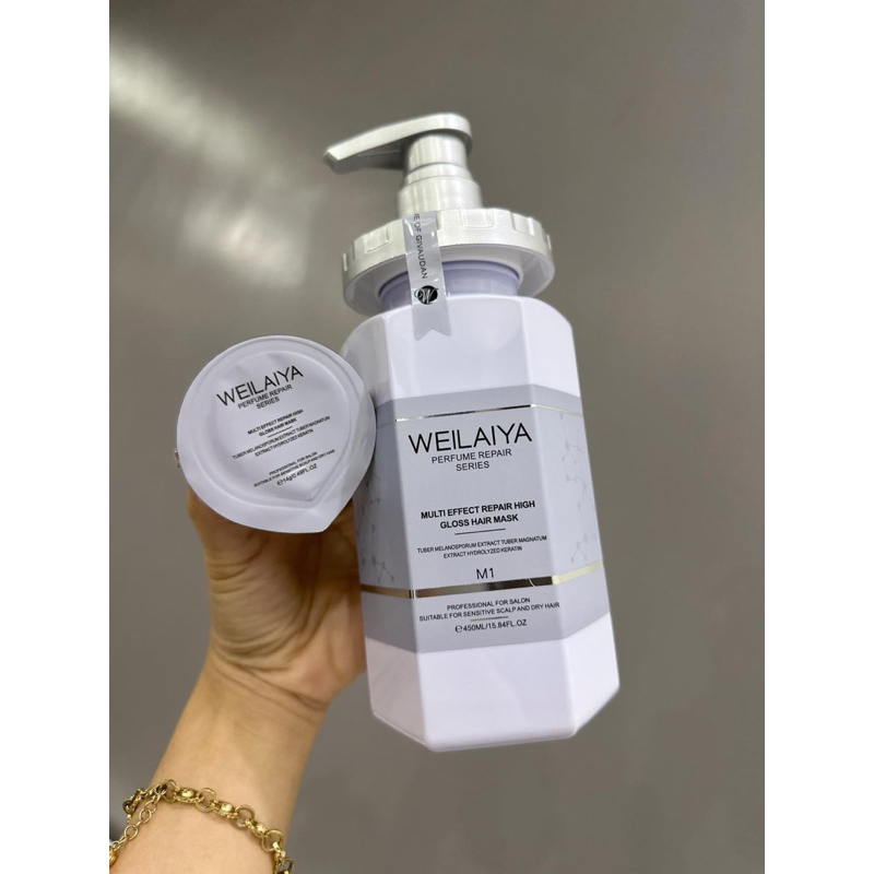(Tặng Mũ Hấp) Dầu Hấp Tóc Phục Hồi Đa Tầng Weilaiya 450ml