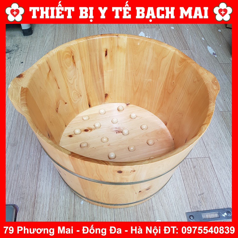 Chậu Ngâm Chân Bằng Gỗ Tuyết Tùng Có Hạt Massage