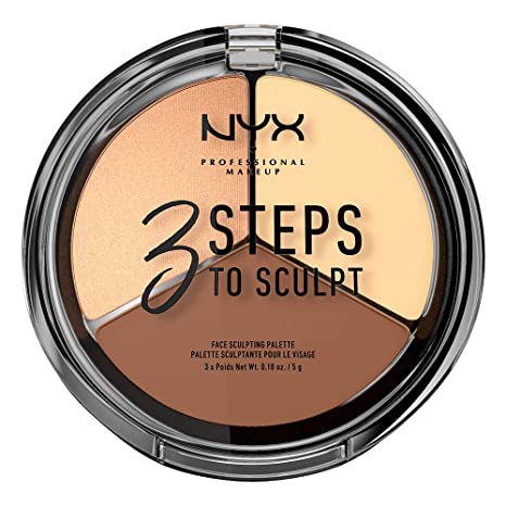 Phấn tạo khối highlight 3 bước chuyên nghiệp nyx professional makeup 3 steps to sculpt, face sculpting contour palette l