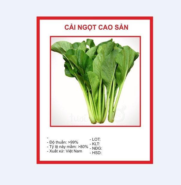 Combo 3 gói hạt giống rau cải ngọt - Kèm 1 gói phân bón