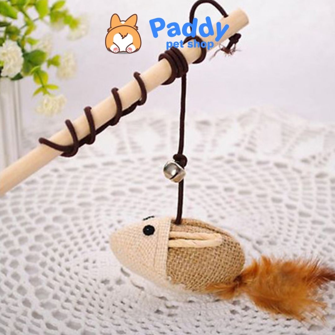 Cần Câu Mèo Đính Đồ Chơi Kèm Chuông