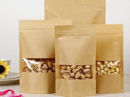 1 kg Túi Zip Giấy Kraft Có cửa sổ ( Đựng các loại hạt khô)