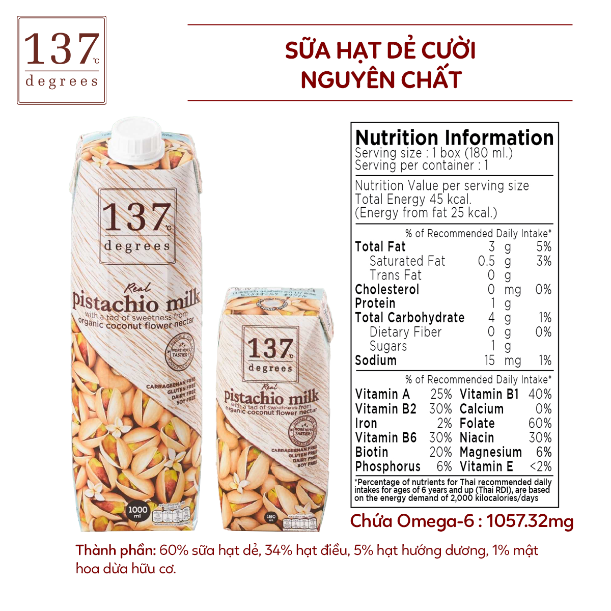 Combo 4 pack of 137 degrees seed milk (180ml x 12 boxes)