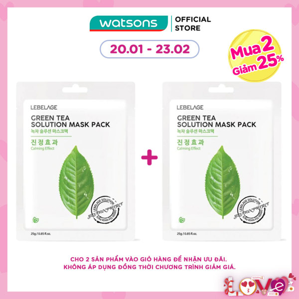 [MUA 2 GIẢM 25%] Mặt Nạ Lebelage Green Tea Solution Mask Pack Calming Effect Chiết Xuất Trà Xanh 25g