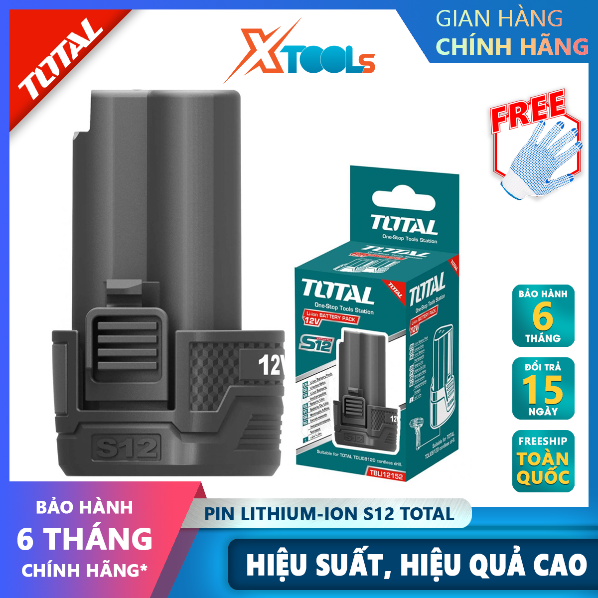 Battery 12v-yi-ion S12 total tpli12152 12v 1.5ah battery suitable for all series S12 battery for storage power use XTools xsafe