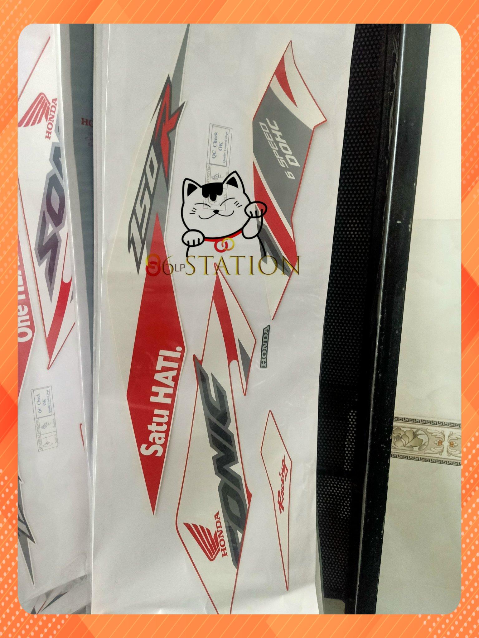 TEM SONIC TRẮNG ĐỎ RACING XÉ LẺ