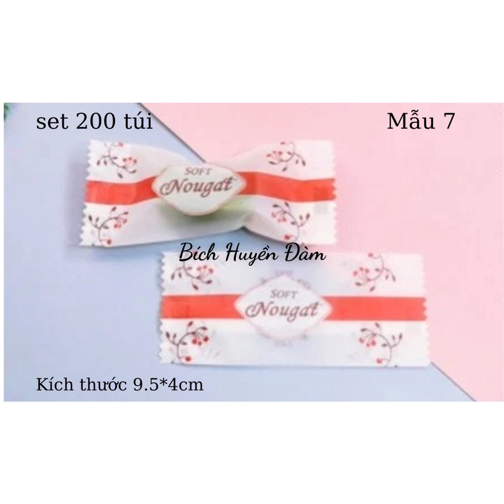 Set 100-200 túi đựng kẹo nougat hàn miệng