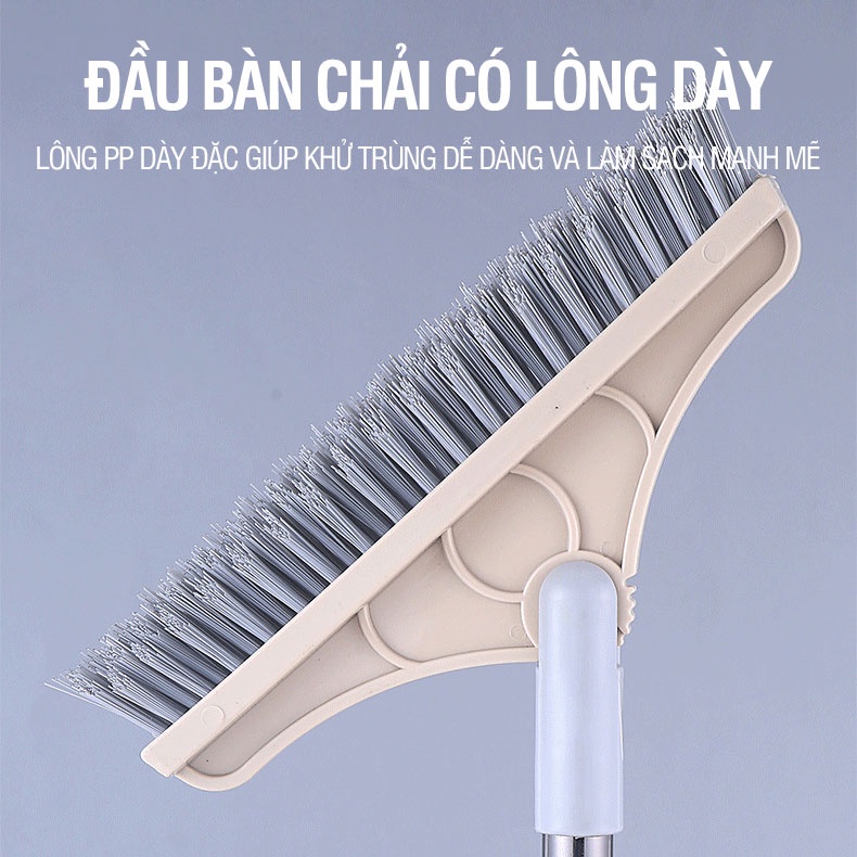 Chổi Chà Sàn Nhà Tắm Thông Minh Thiết Kế Đầu Gạt Nước Và Đầu Chổi Xoay 120 Độ Quét Nhà Siêu Sạch Mọi Góc Bẩn