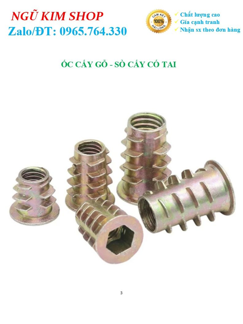 ỐC CẤY GỖ _ ỐC CẤY CÓ TAI M4, M5, M6, M8