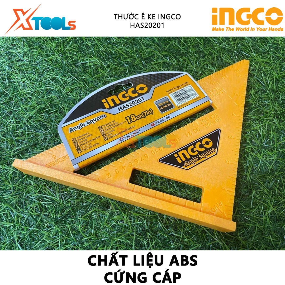 Ke ingco has20201 square Ruler 7x7 "inch ABS material for internal and external thread bevelled square ruler