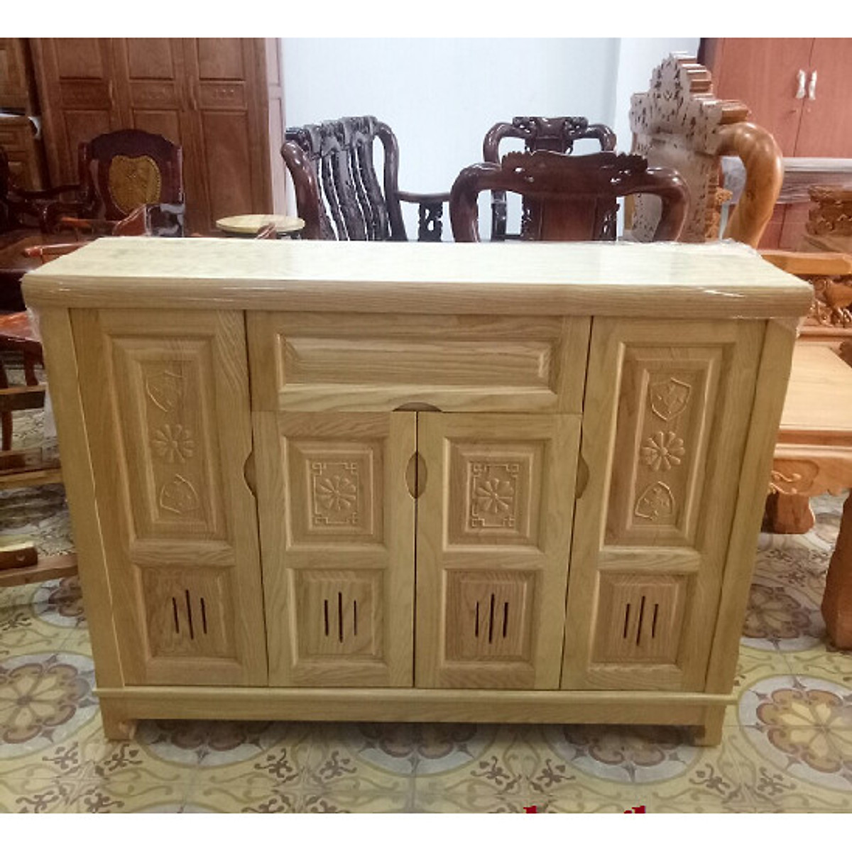 Tủ giày gỗ sồi 4 cánh , tủ để dày dép bằng gỗ , tủ gỗ cao cấp