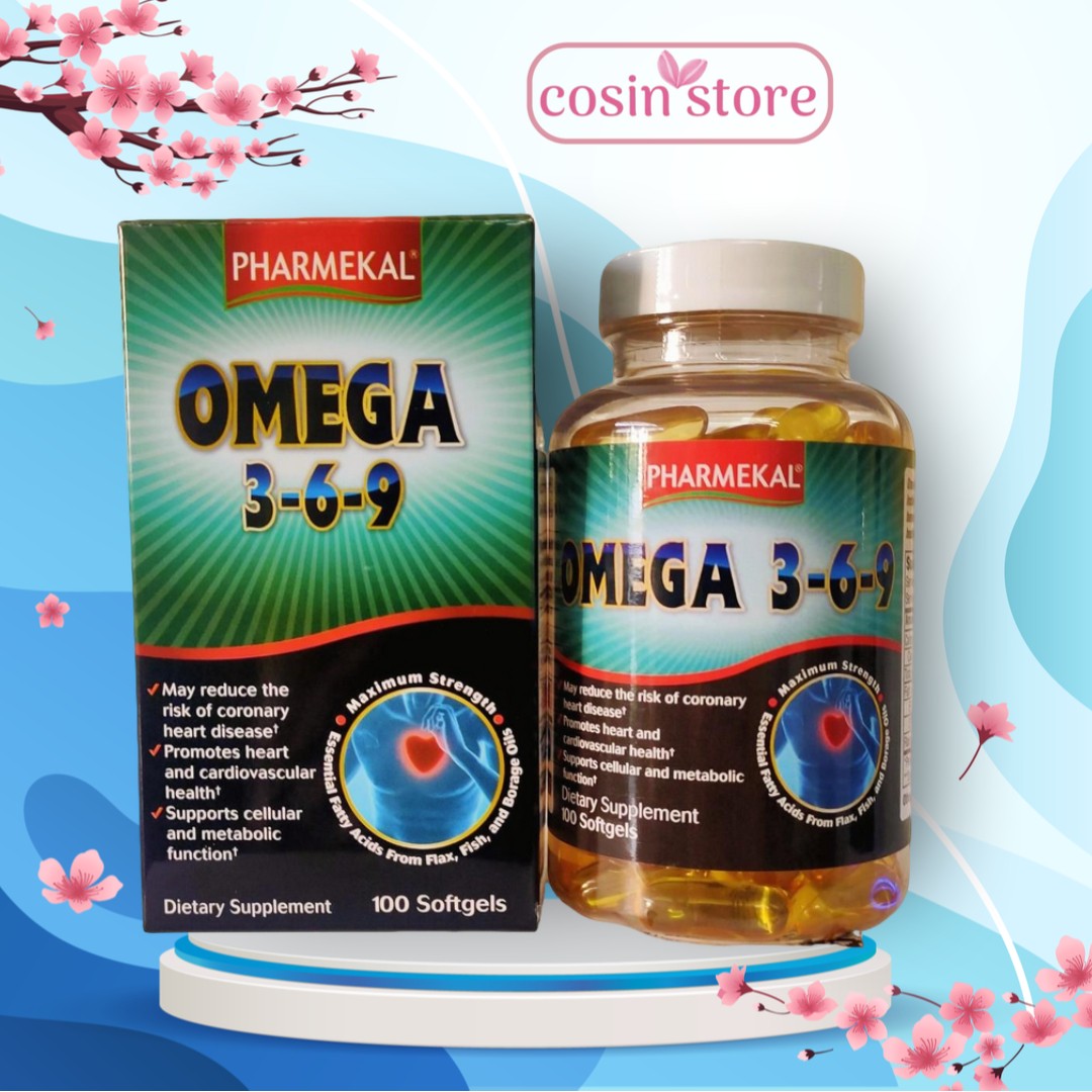 Viên uống Pharmekal Omega 3-6-9 100 viên - Dầu cá 369 tốt cho não, mắt và tim mạch - Cosin Store