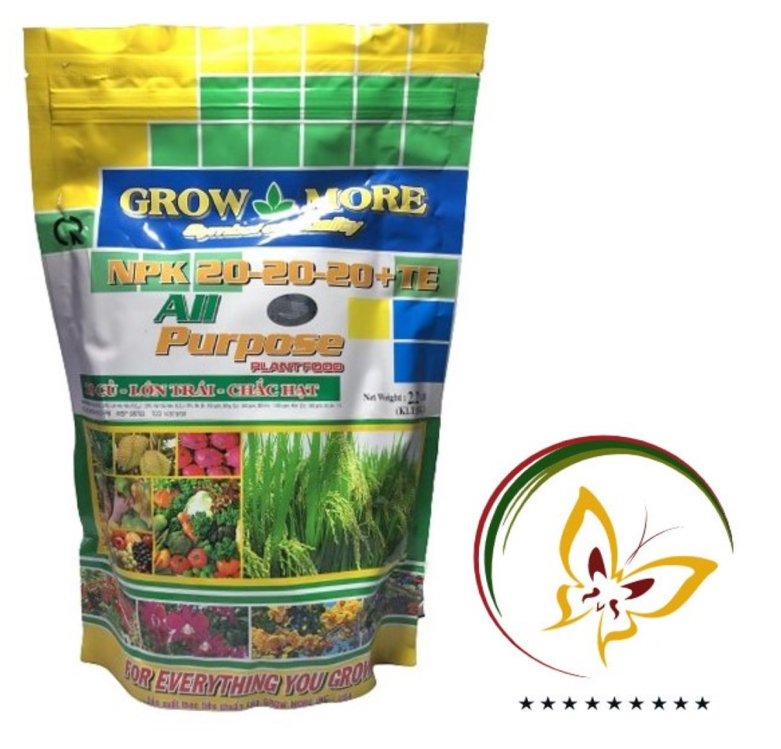Phân bón lá grow more npk 20-20-20+te - #378a# 1kg