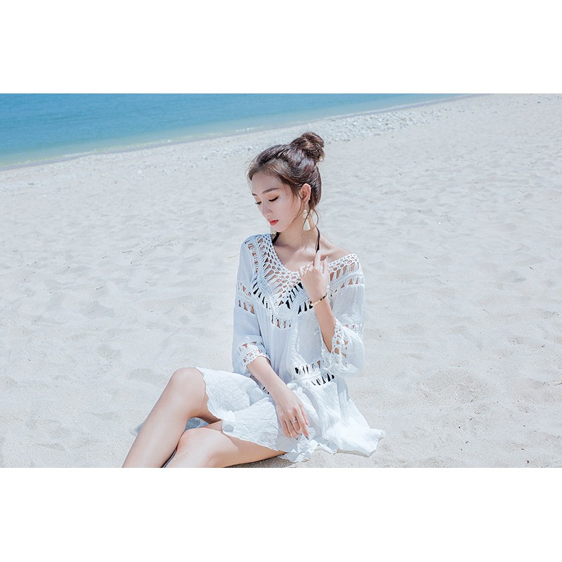 Áo ren lưới đi biển thời trang L11