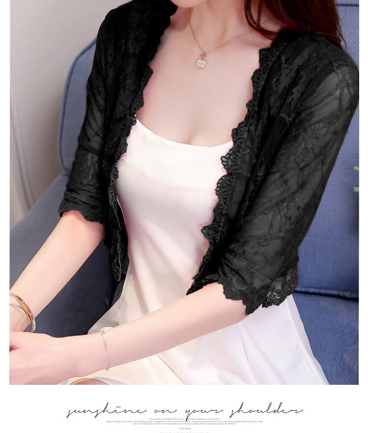 [HCM]Áo khoác ren form lửng tay lỡ