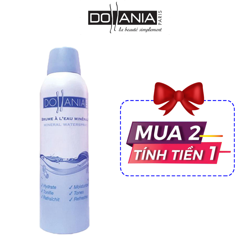Xịt khoáng Dollania giúp dưỡng ẩm cấp nước và làm dịu làn da Brumisateur Eau Minerale 150ml - Date 11/2021
