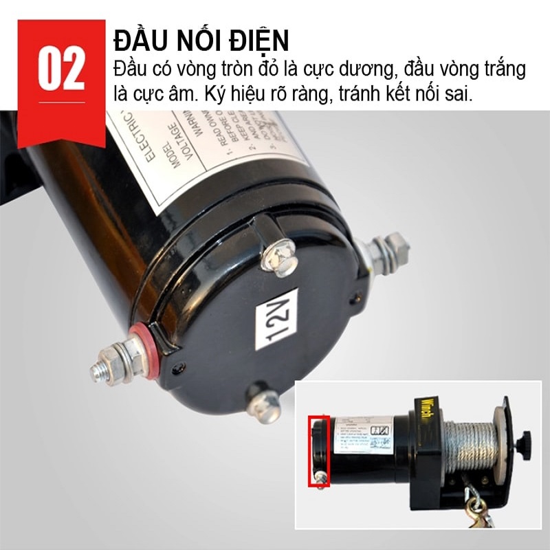 Tời điện kéo xe 12V 3000LB 1.3 tấn