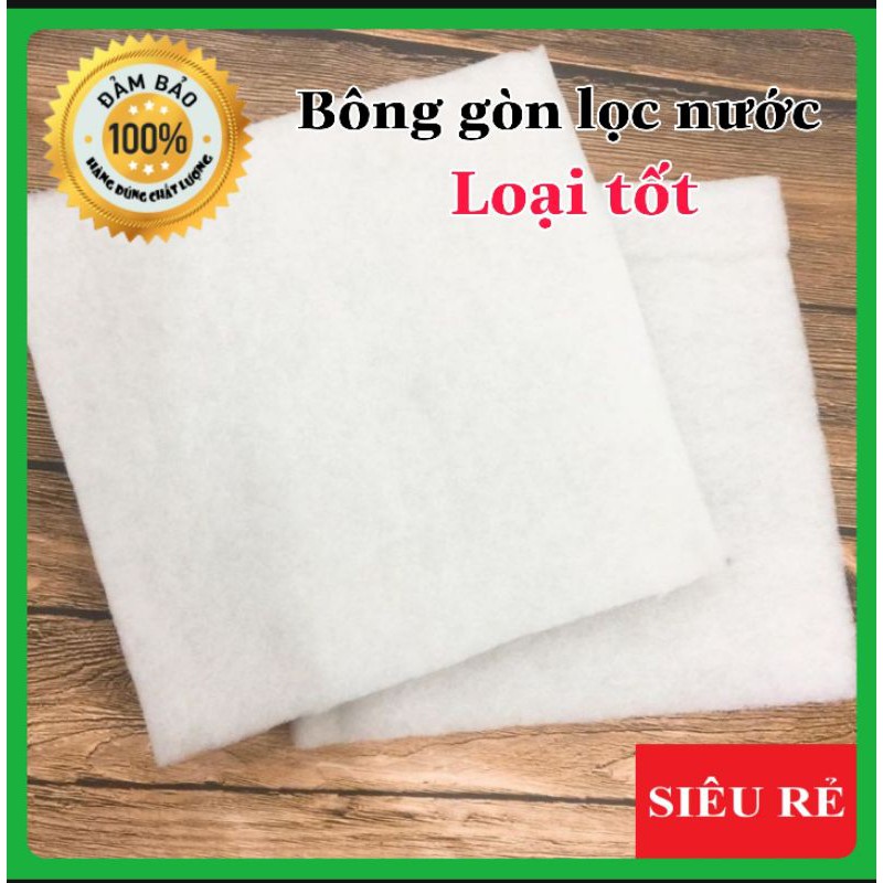 Bông lọc trắng gòn lọc nước hồ cá 50cm x 50cm - vật liệu lọc