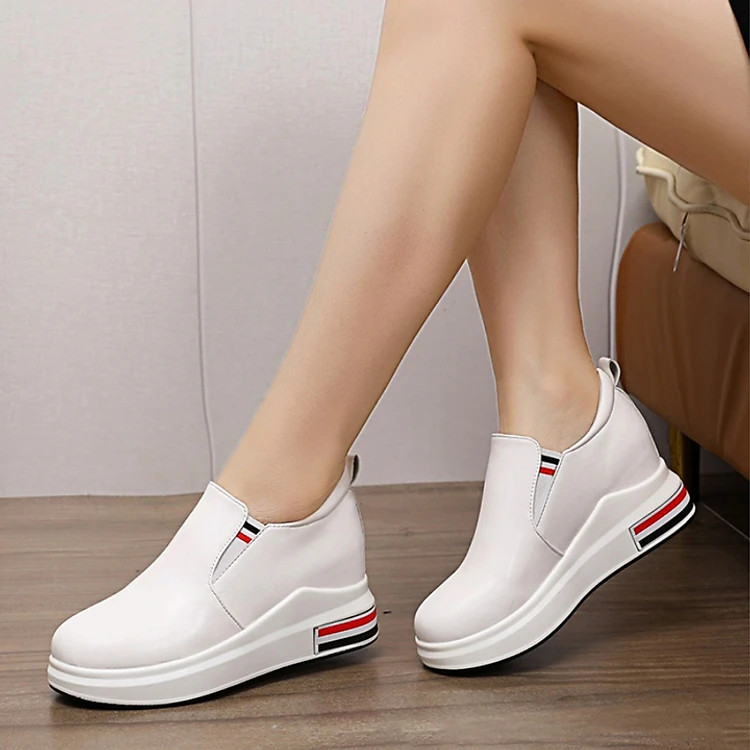 Giày Lười 2 vạch kẻ đế cao 7cm L299-1068